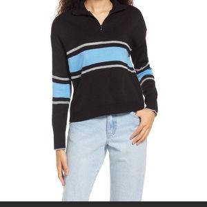 BNWT BP Black Blue Uneven Strip Sweater (S)